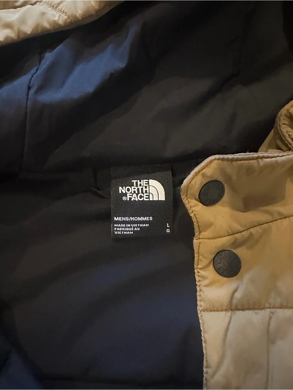 The North Face Men's Hooded Quilted Pullover Jacket - Mustard/Tan